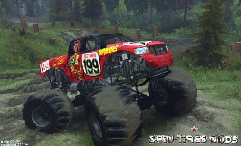 Скачать мод на автомобиль Pastrana Monster Truck для Spin Tires 2014