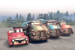 Пак грузовиков из Fallout 4 - Corvega COE truck’s для Spin Tires 2015 (03.03.16)