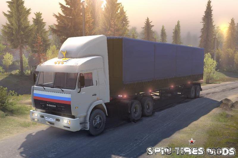 Скачать мод на грузовик КамАЗ-54115 для Spin Tires 2014